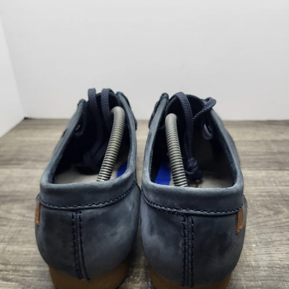 Clarks Collection Wallabees Shoes Men Size 12 Blue Suede Leather Moccasin 15522